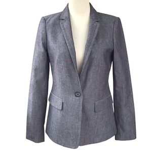 J. Crew Blue Gray Chambray Blazer Lined Size 4